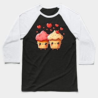 Valentines day kawaii cupcakes in love Baseball T-Shirt